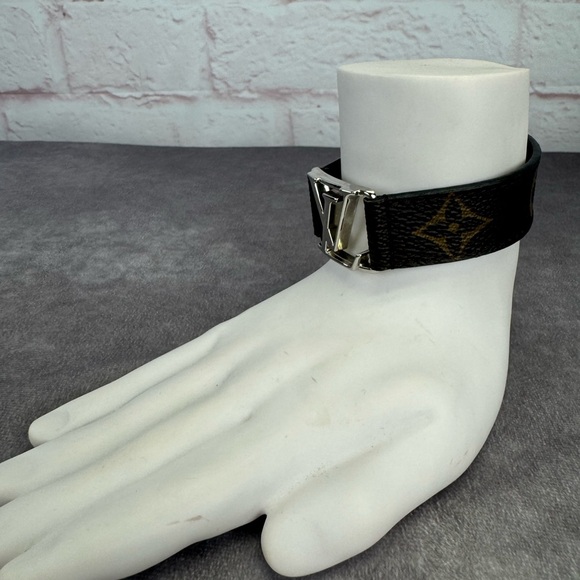 Louis Vuitton Bracelet Hockenheim Brown Black Monogram Macassar M6141 Canvas - Picture 5 of 15